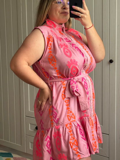 Robe brodée Pink Summer